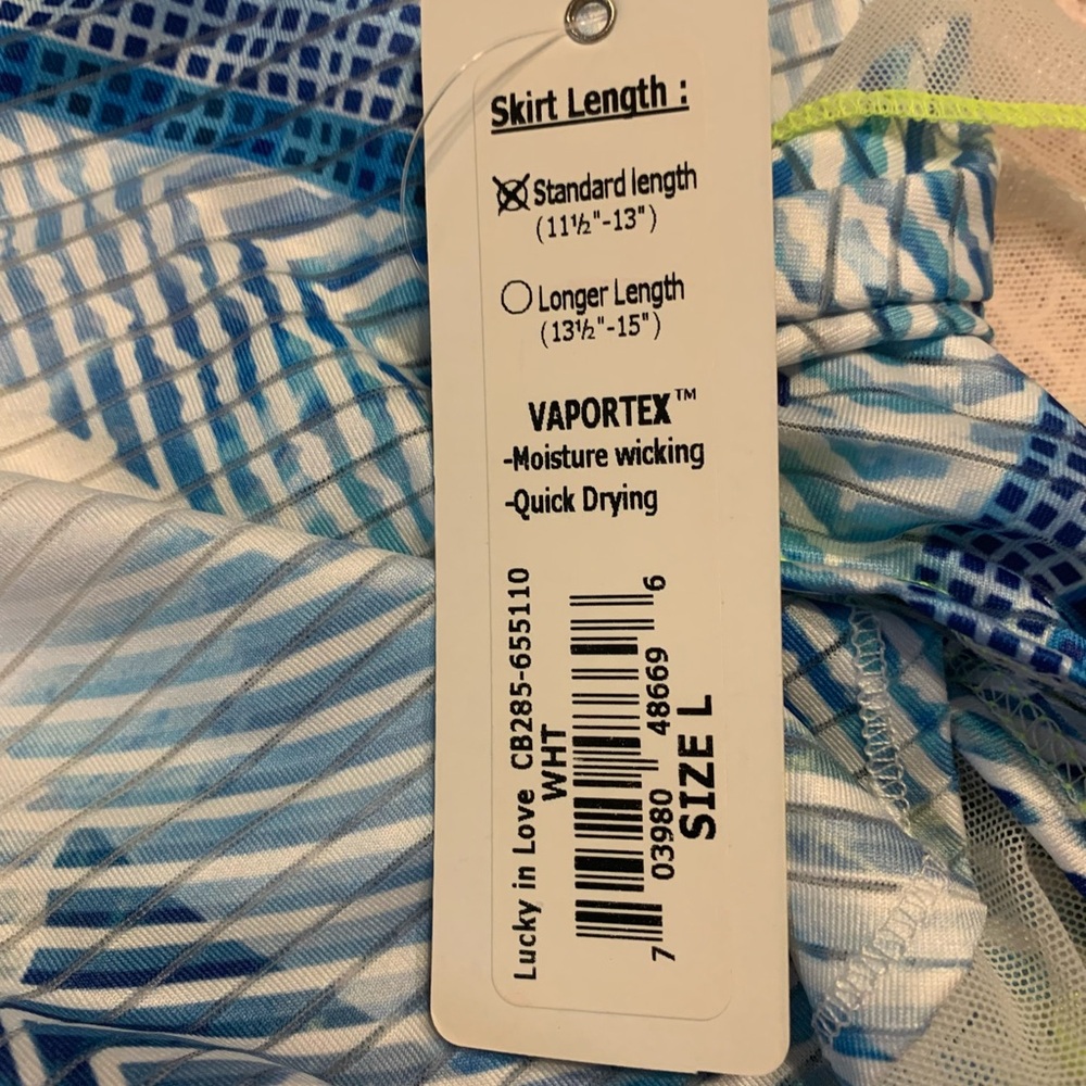 Lucky In Love Blue and White Patterned Women's Tennis/Golf  Skirt Large NWT - Picture 5 of 7